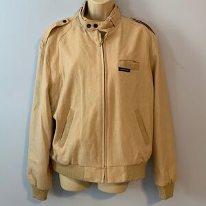 Members only cream oatmeal wool bomber aviator jacket coat size 40 vintage 80’s